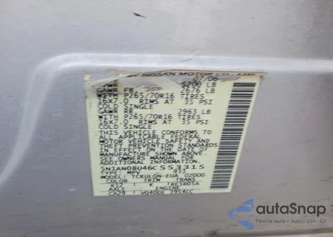 2006 Nissan Xterra Off Road z USA, uszkodzony, nr VIN 5N1AN08U46C553315